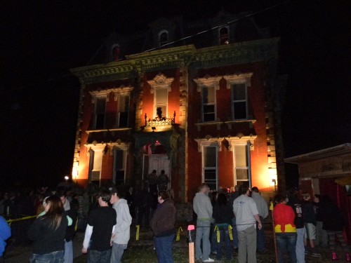 Hundreds of people stand in line to visit the Haunted Jail in 2012. Photo by Nathan Marchand.