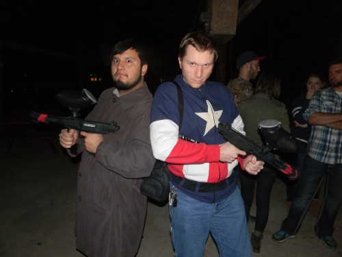 My friend Sergio Garza (left) and I preparing to hunt some zombies. "We got this guys! We got it by the @$$!"