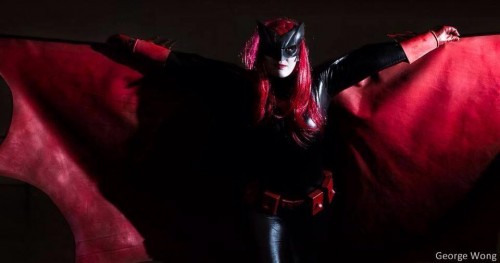 Kane cosplaying as Batwoman. Picture by George Wong