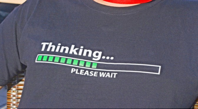 t-shirt with the word thinking